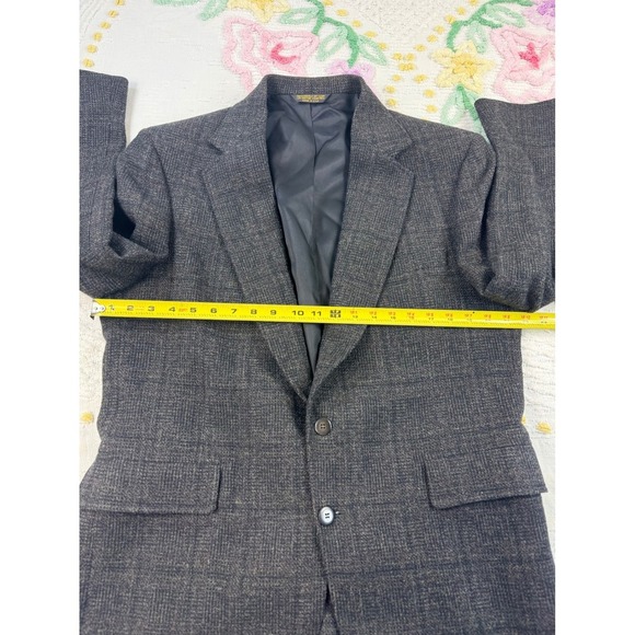 Strathmore Anderson-Little Richman  34 L Brothers Gray Plaid Wool Blazer Jacket - Picture 5 of 11